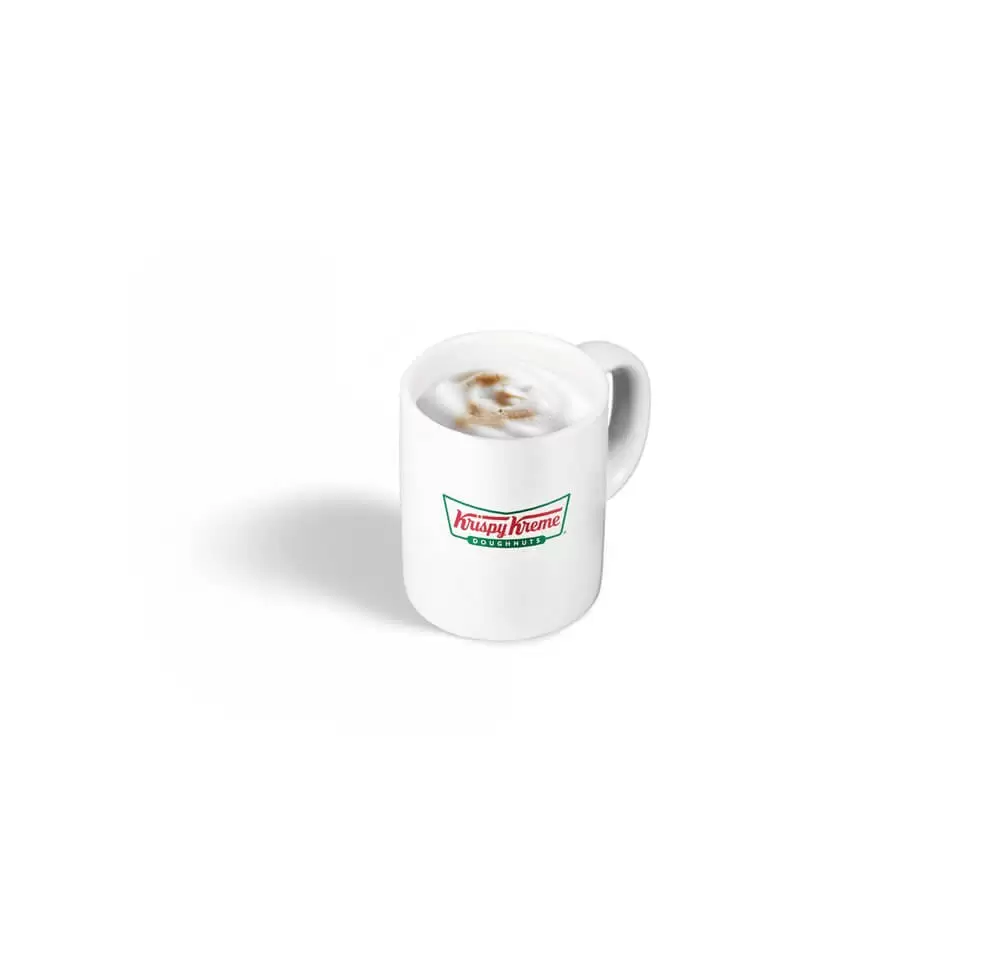 Café à Lausanne : Espresso Macchiato, Krispy Kreme, Un espresso accompagné d’une touche de mousse de lait pour une douceur supplémentaire.